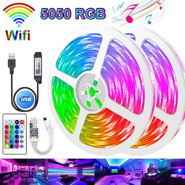 

wifi rgb led strip light usb bluetooth smart flexible luces ribbon neon lamp for room tv deskscreen backlight diode tape strips