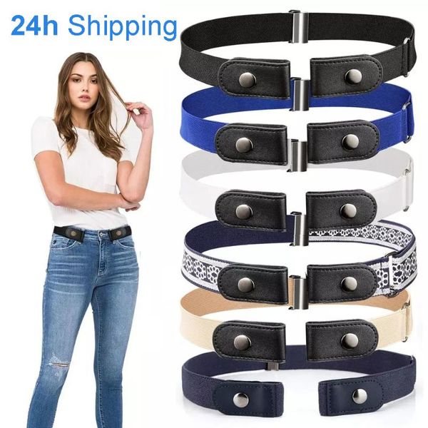 

belts 2021 20 styles buckle-waist belt for jeans pants,no buckle stretch elastic women/men, Black;brown