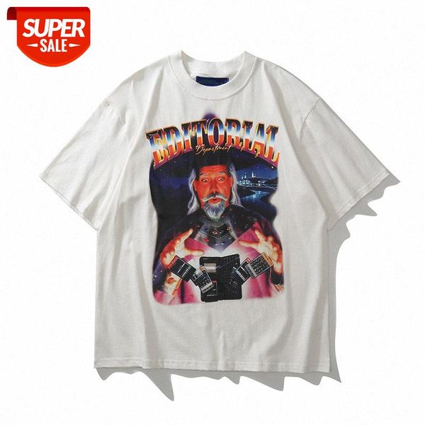 

american high street bronzing letter printed t-shirt loose magic digital printing round neck short sleeve tee men and women #qf8c, White;black