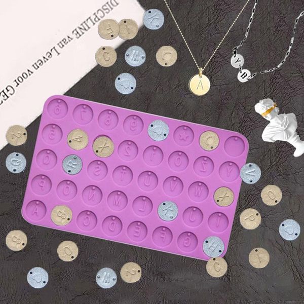 

scarves diy letter number round discs jewelry initial resin mould, Blue;gray