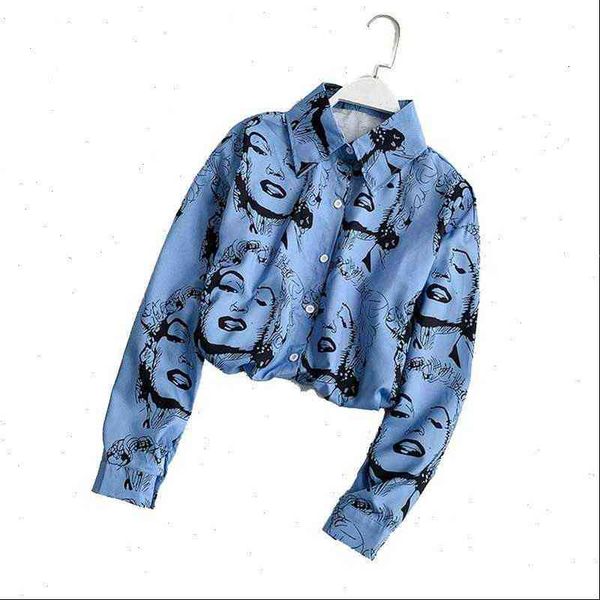 

womens shirts character cartoon print long sleeved european chic blouse student casual woman female ls056, White