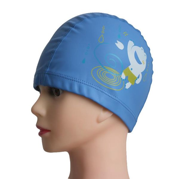 

swimming caps brand children's pu coated waterproof boys and girls kids
