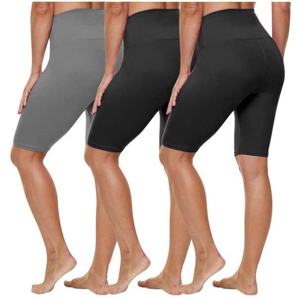 

women's leggings 3pc high waist yoga pants outdoor running athletic shorts women gym booty activewear fitness, Black