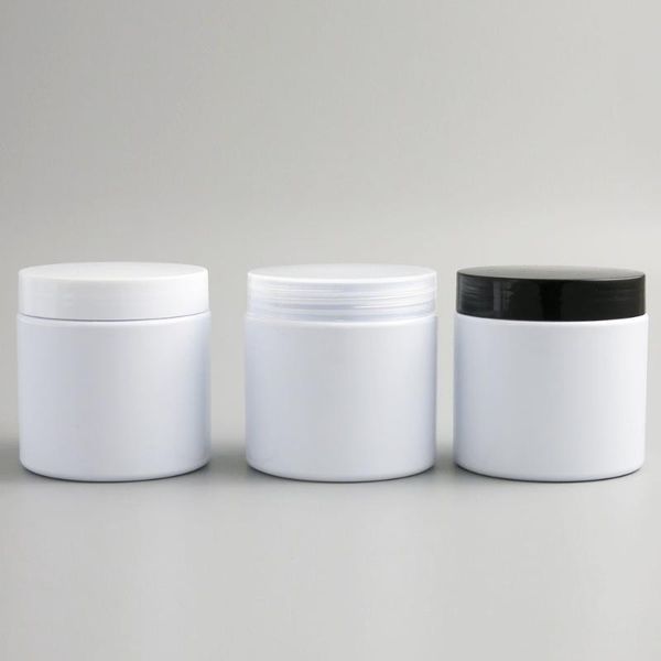 

big 200ml pet white black cosmetic cream jar pot 200g lotion container hand body facial skin care bottle with plastic lid packing bottles