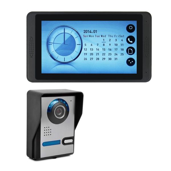 

video doorbell indoor monitor outdoor ir camera recording taking picture clock display audio intercom system door phones