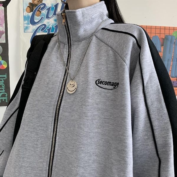 

women's jackets coat women francais couple spring fall winter loose streetwear plus size outwear oversized men thick korean baseball ja, Black;brown