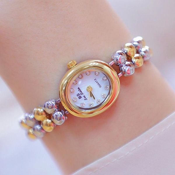 

wristwatches woman watches 2022 diamond small dial gold ladies for women dress wristwatch montre femme, Slivery;brown