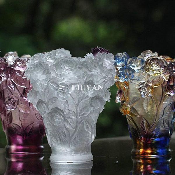 

vases good quality crystal rose vase glass jardiniere wedding anniversary gift