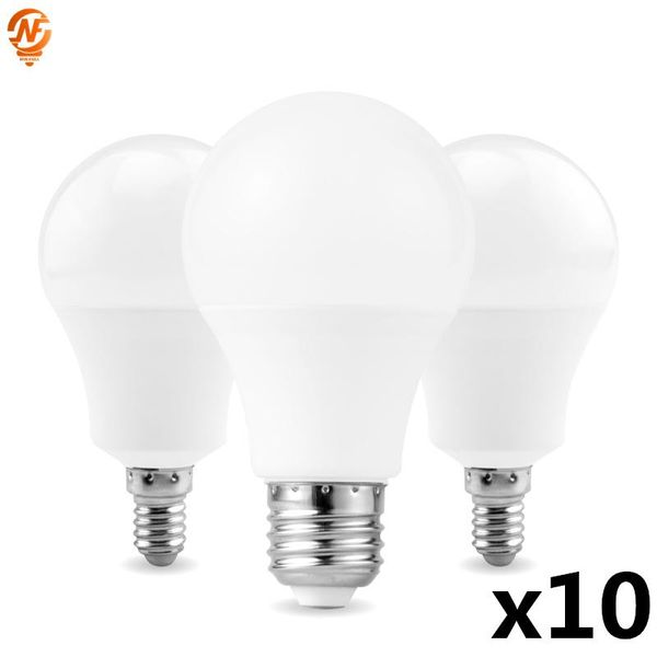 

bulbs 10pcs/lot led e14 bulb e27 lamp ac 220v 240v 3w 6w 9w 12w 15w 18w 20w 24w lampada spotlight table lamps light