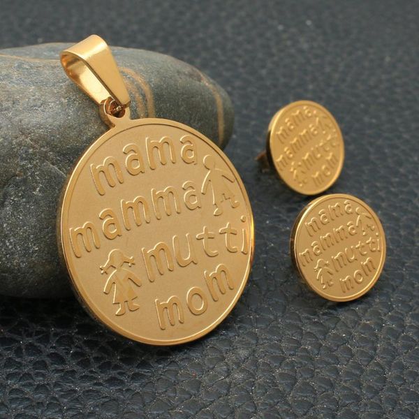 

earrings & necklace wholesale fashion stainless steel jewelry sets mama mutti mom for women pendants and supernova sbjdgibg, Silver