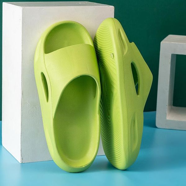 

summer women bathroom slippers eva soft sole slide sandals leisure indoor anti-slip fish mouth shoes, Black