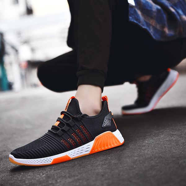 

2021 new fashion sports shoes mens breathable woven mens shoes foreign trade cross border running shoes snakes men