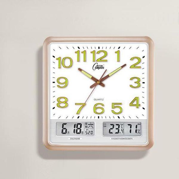 

wall clocks quartz clock table living room home fashion luminous mute hanging square perpetual calendar