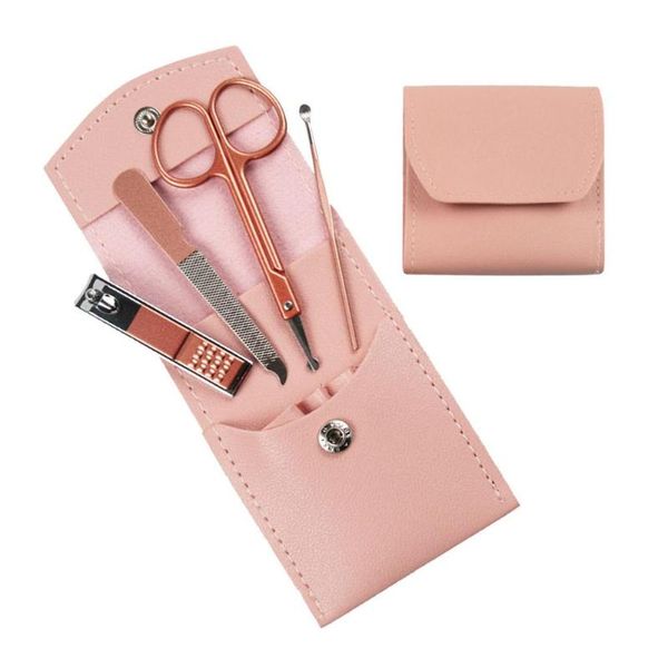 

nail art kits manicure set 16 in 1 professional pedicure scissors grooming kit with leather travel case pink for men husband boyfri