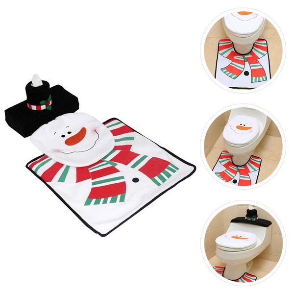

bath mats 1 set fashion toilet seat cover christmas bathroom decorations