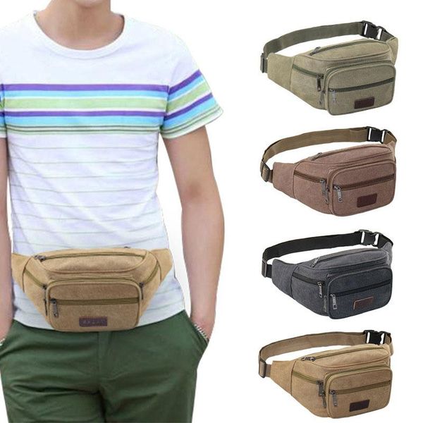 

outdoor running waist bag canvas sports fitness training pack pocket riding hiking cycling traveling phone pouch bags
