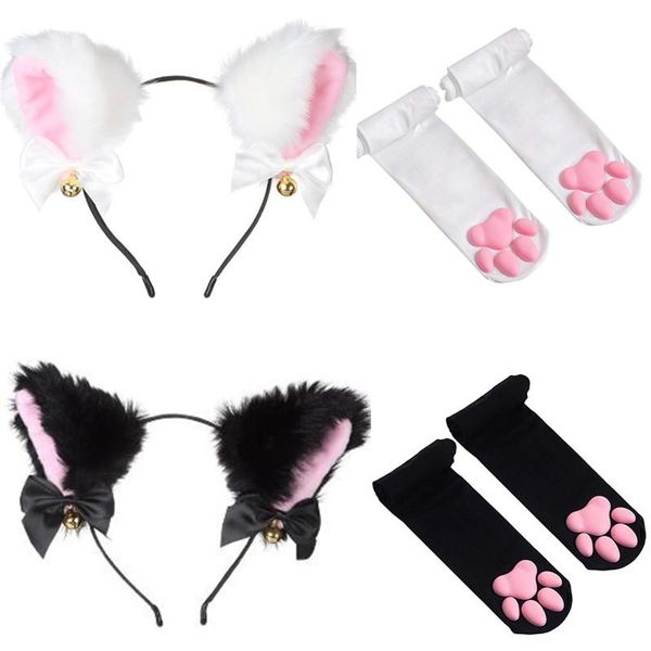 

other event & party supplies 1set kawaii accessories 3d cat stocking sock with ear plush furry headwear hairband halloween cosplay costu