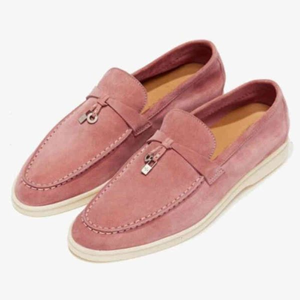 

dress shoes jawakye multicolor real leather suede comfortable flat for women round toe metal lock decoration causal n6vf, Black