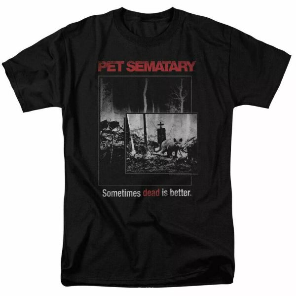 

pet sematary cat poster t shirt mens licensed horror movie tee black, White;black