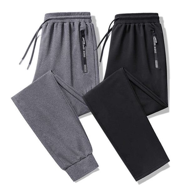 

spring and autumn pure cotton sweatpants casual loose nine point pants large, Black