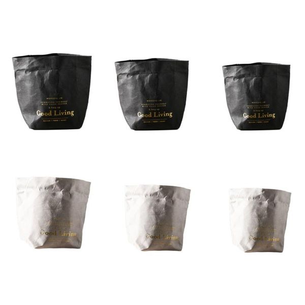 

storage bags washable kraft paper bag gray l