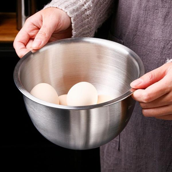 

stainless steel mixing bowls nesting storage set kitchen salad cooking bowl baking accessory with scale 9 inches