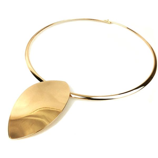 

chokers party fashion daily oval choker gifts geometric shiny metal all-match women necklace big collar jewelry torques, Golden;silver