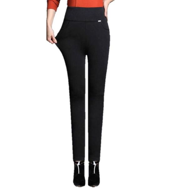 

women's pants & capris women high waist womens push up skinny ladies full length stretch casual office trousers with pockets, Black;white
