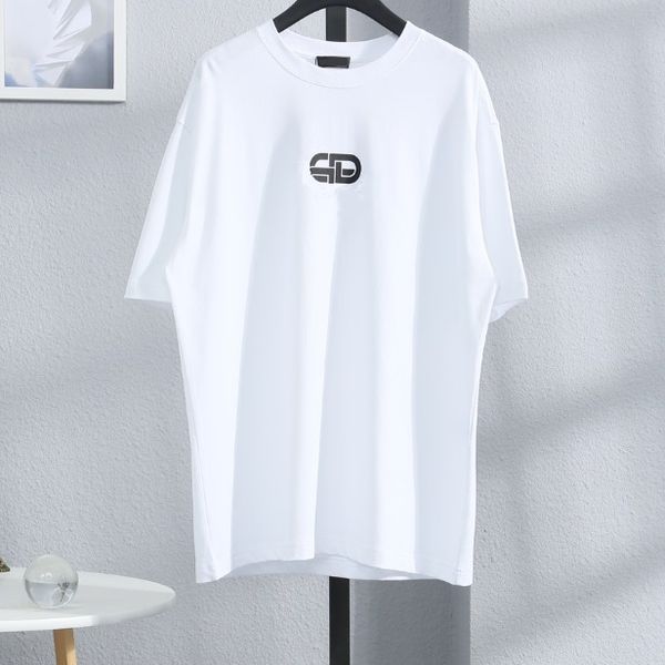 

21ss europe paris summer spring luxury fashion t-shirts lock print men women cotton tee short sleeve high street tshirt, White;black
