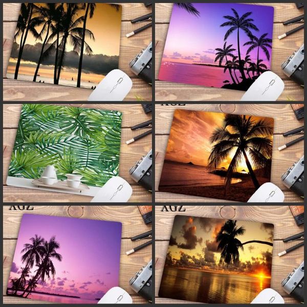 

mouse pads & wrist rests xgz water beach ocean palm trees sunse play mats gamer pad pc computer mat size 22x18cm gaming mousepads big promot