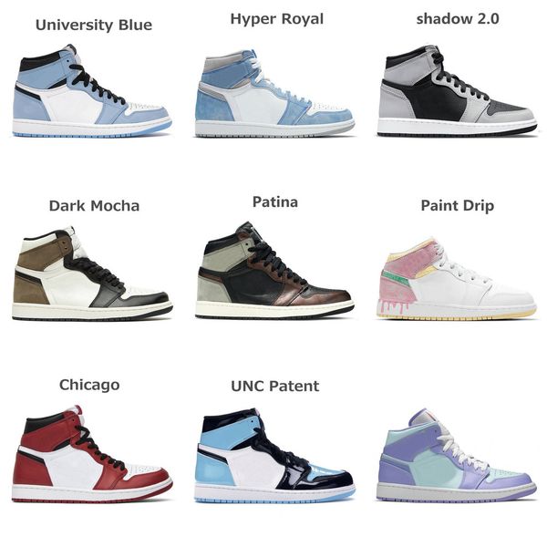 

2021 mens basketball shoes 1s womens hyper royal shadow 2.0 university blue bred patent dark cactus jack green men trainer sport sneakersybl