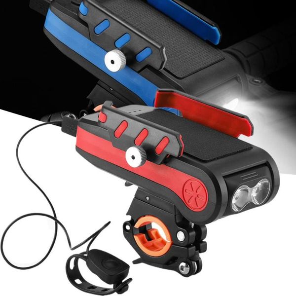 

in 1 bicycle light riding front mobile phone holder with horn charging treasure mountain bike lights