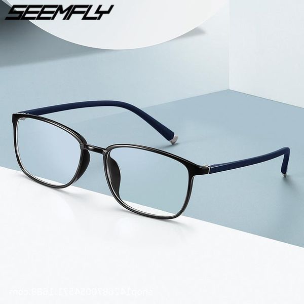 

fashion sunglasses frames seemfly computer glasses anti blue light blocking filter women men clear lens gaming goggles eyewear tr90 ultralig, Black