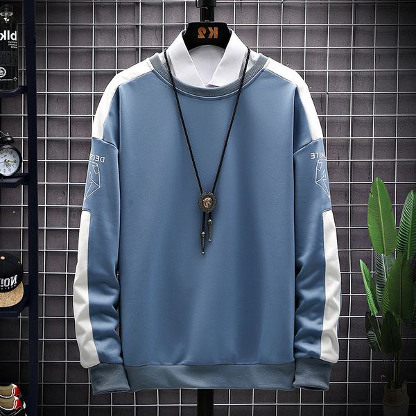 

fashion 2021 sweater round ne hoodls trend bottomed shirt men's autumn cloth, Black