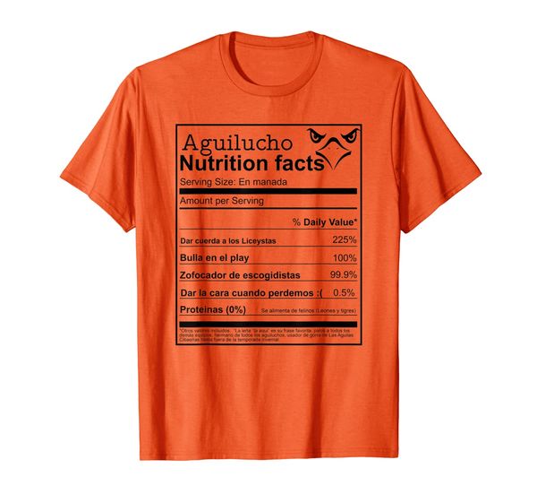 

Aguilucho Nutrition Facts Dominican aguilas cibaenas tshirt, Mainly pictures