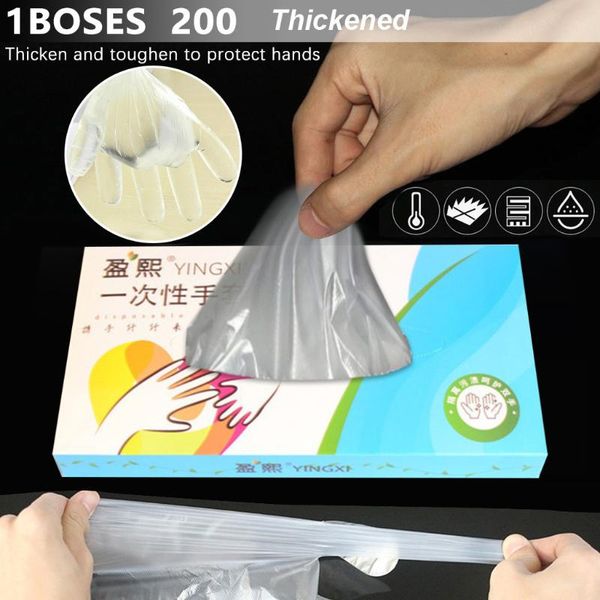 

disposable gloves 200 pcs plastic restaurant kitchen fruit vegetable accessories cooking