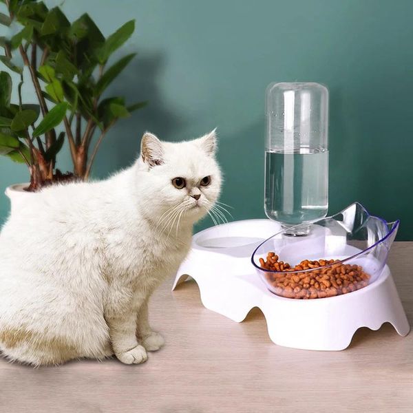 

cat bowls & feeders double drinker bowl automatic water dispenser storage pet food container dog feeder for cats fountain supplies