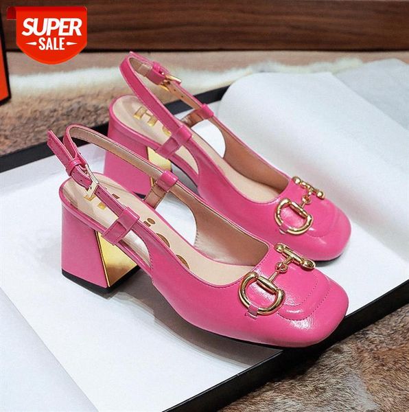 

single shoes women g horsebit buckle thick heel retro mary jane women's square toe sandals #pm8m, Black