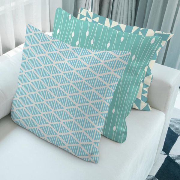 

nordic style geometric green cushion cover geometry abstract decorative pillowcase sofa bed living room home decoration 45x45 pillow case