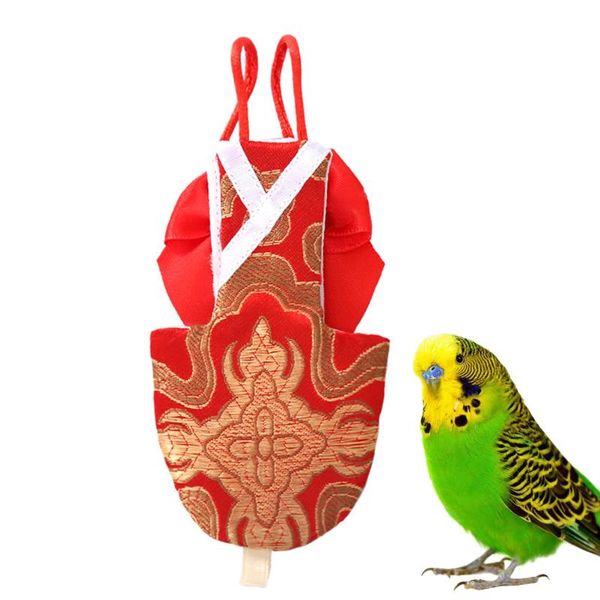 

other bird supplies pet parrot clothes diaper pant flying suit pilot clothing for cockatiel parakeet (size xs, red)