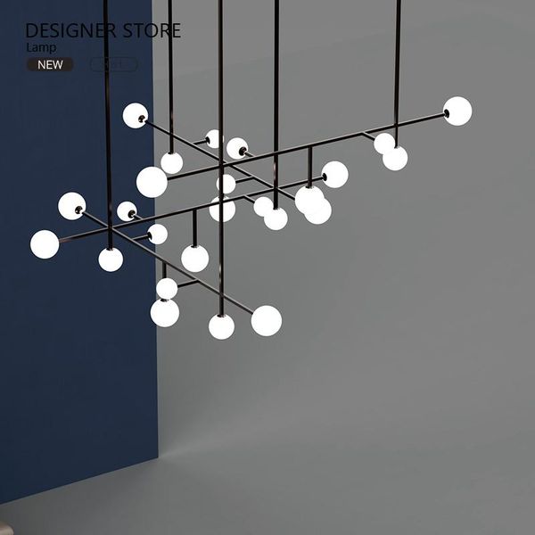 

pendant lamps customized net red restaurant hall atmospheric magic bean molecular bubble glass ball art chandelier