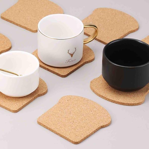 

mats & pads 6pc cork high temperature and scald heat insulation pad diy deskplacemat cup mat for drinks kitchen tableware