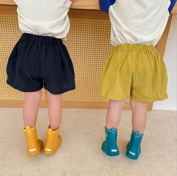 

style girls boys shorts summer cotton fashion kids 1-6 years yu57, Black