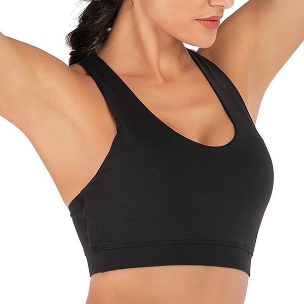 

yoga outfit beautiful back bralette seamless sports bra solid sleeveless cross strap tanks blouse fitness intimates brassiere a50