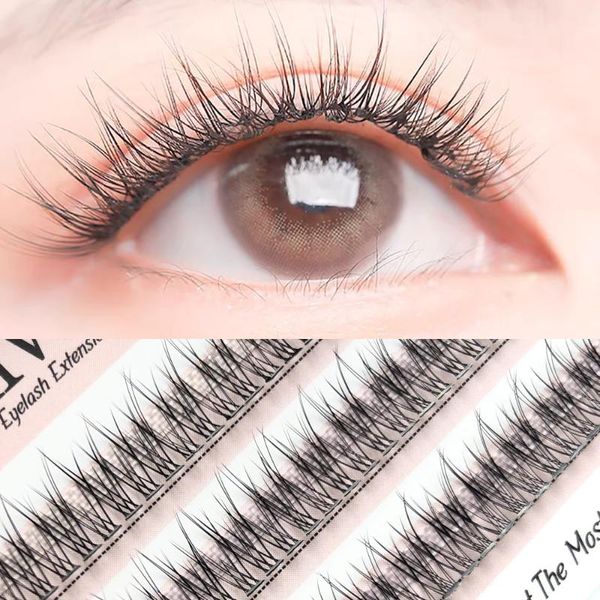 

false eyelashes mikiwi 120pcs individual lashes extensions fishtail spike eyelash natural pre made volume fans