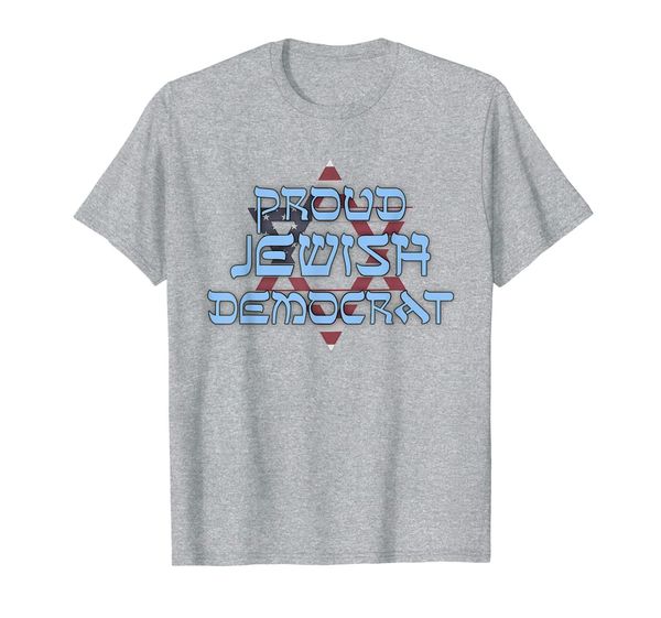 

proud jewish democrat t-shirt, White;black