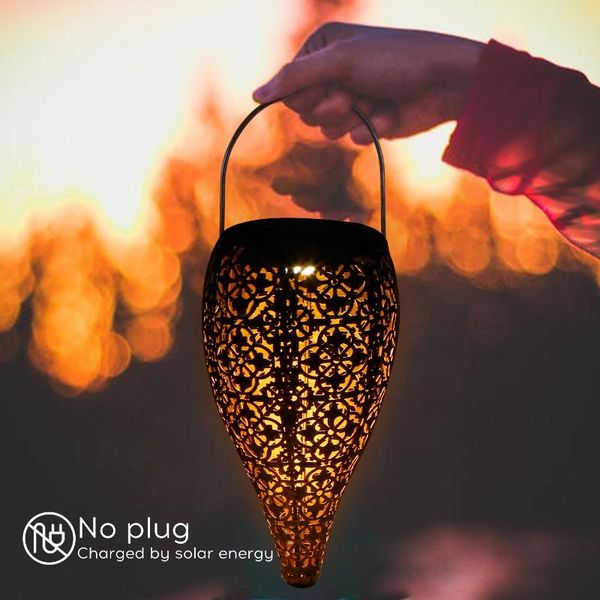 

solar lamps water drop hanging lamp ip44 patio corridor pathway decoration light a/b style