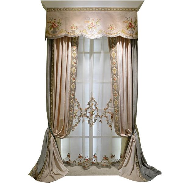 

curtain & drapes high end embroideried gray velvet curtains for villa bedroom living room window luxury screen tulle valances