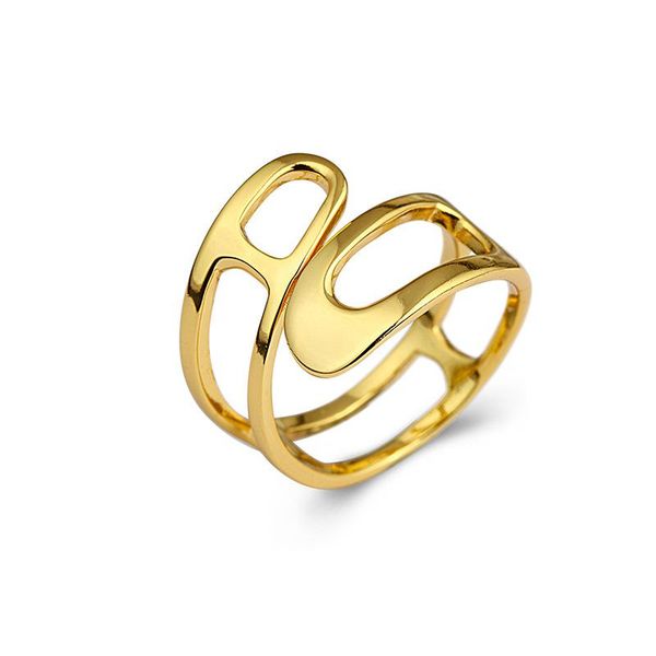 

cluster rings ins cold wind personality unplanned double-layer design opening ring s925 sterling silver temperament all-match index finger, Golden;silver