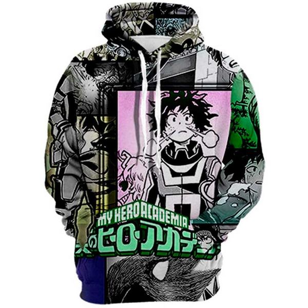 

men's hoodies & sweatshirts 2021 harajuku my hero academia 3d men cartoon funny cosplay costume streetwear sweatshirt fashion clothing, Black